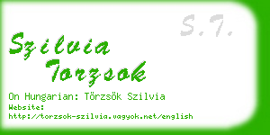 szilvia torzsok business card